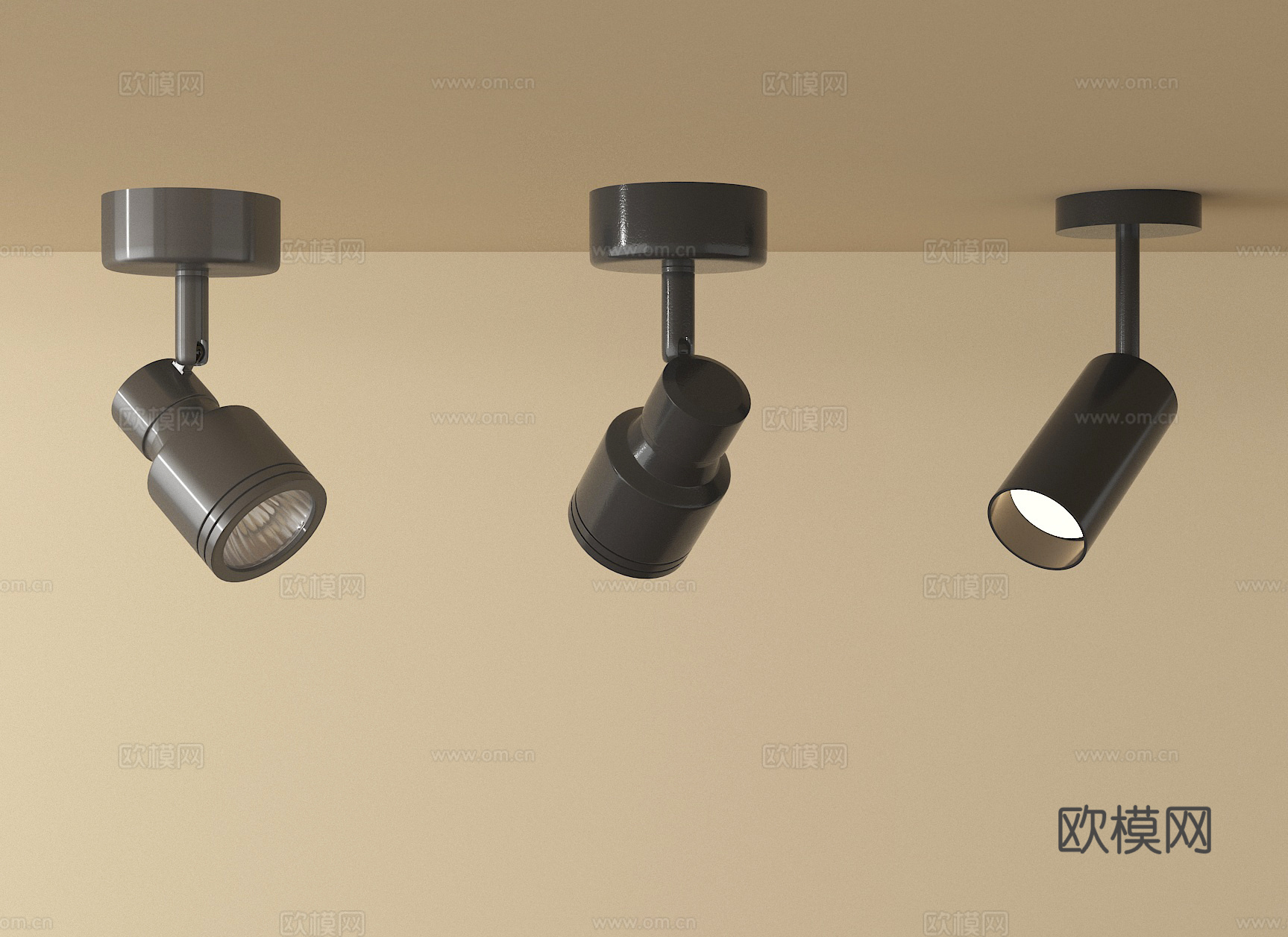 现代筒灯射灯 明装筒灯射灯3d模型下载