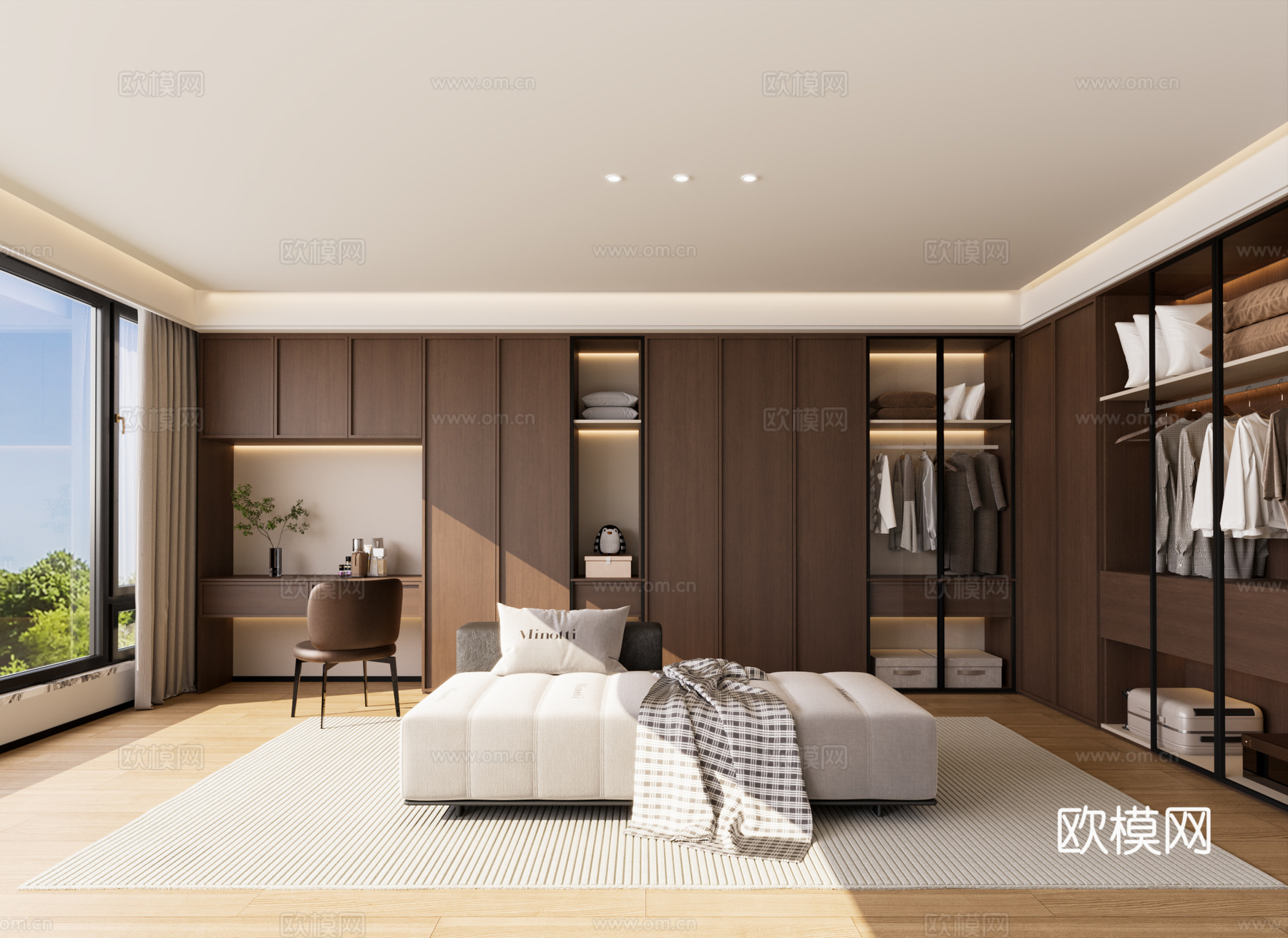 新中式储物柜 衣柜3d模型下载