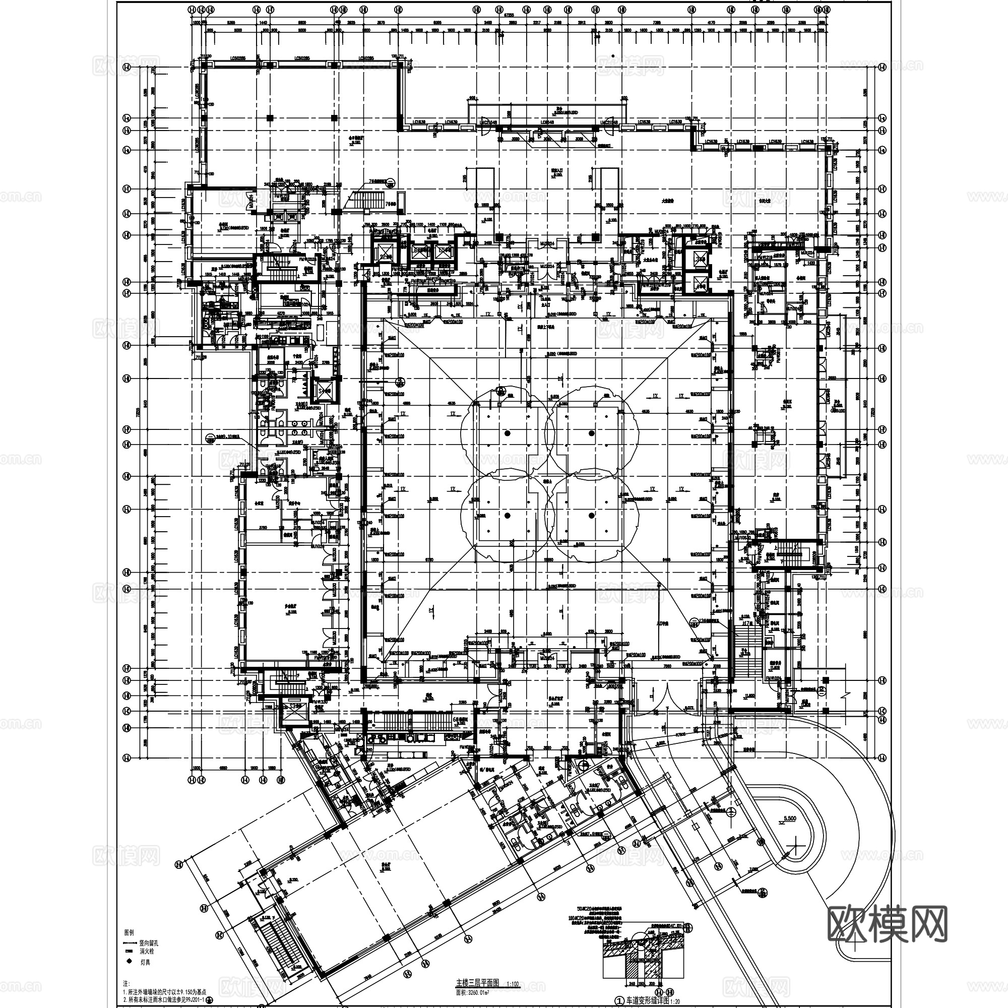 拉萨瑞吉假日酒店建筑CAD施工图全套cad施工图