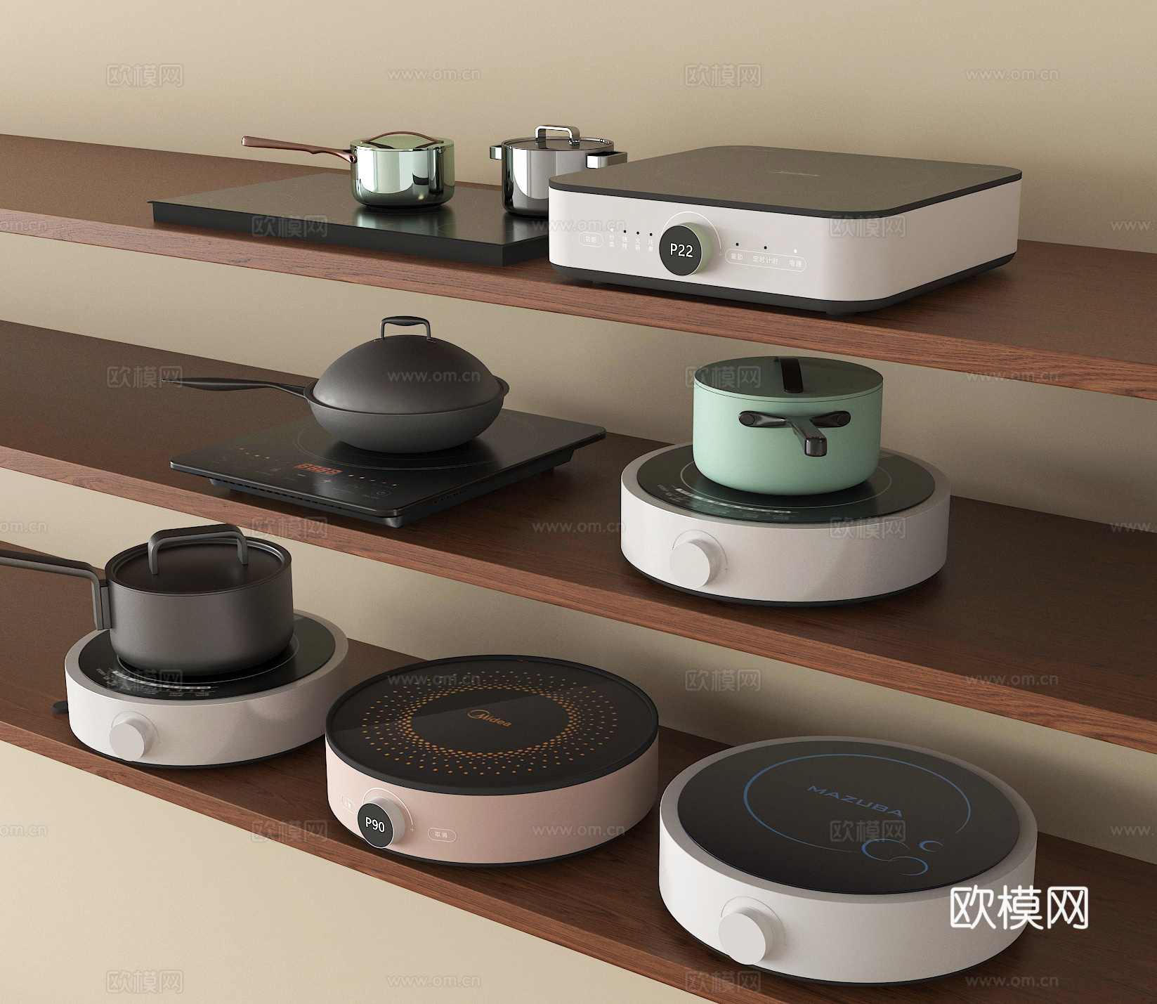 现代电磁炉 灶具 炉灶su模型