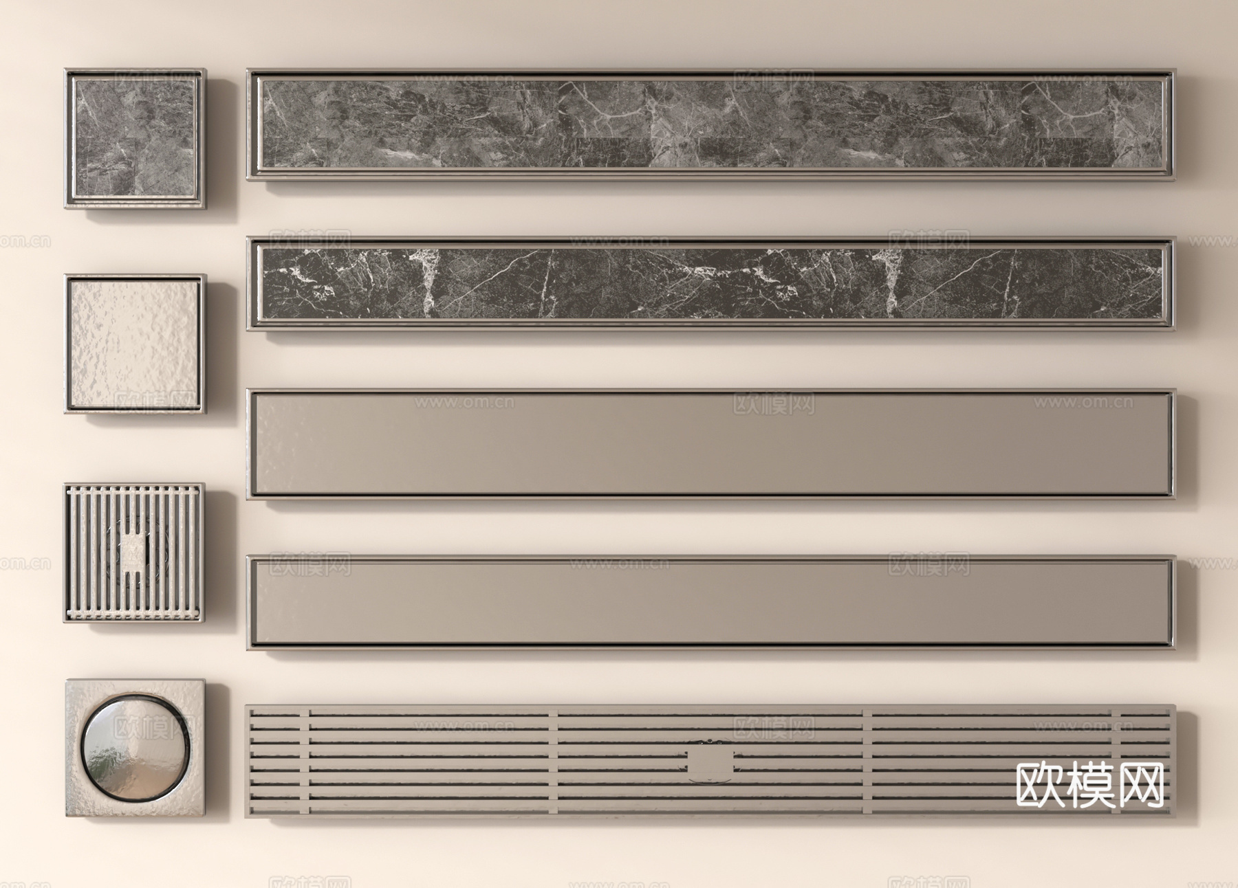 现代地漏 不锈钢地漏su模型