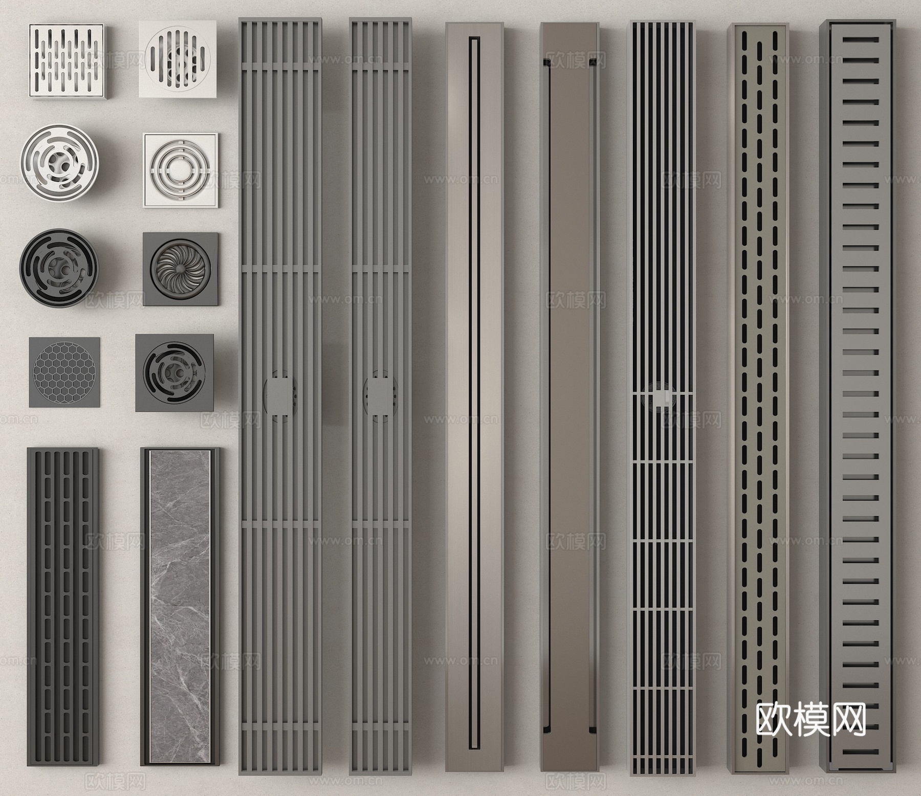 现代地漏 不锈钢地漏su模型