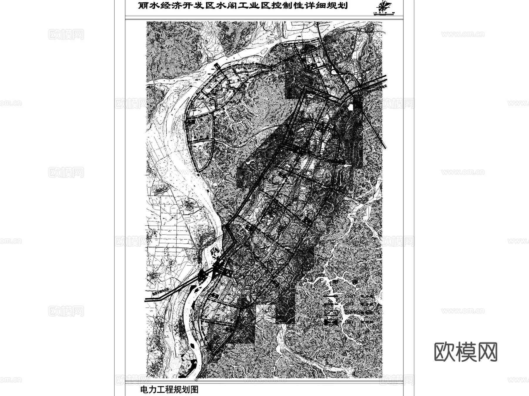 丽水水阁工业区控制性详细规划CAD施工图全套cad施工图
