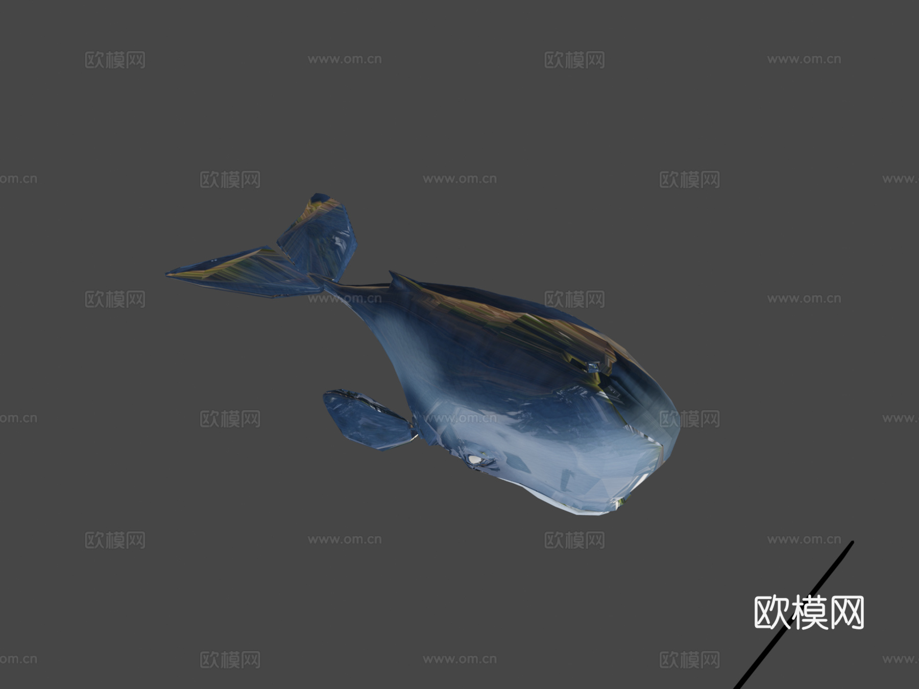巴莱亚鲸鱼-匹诺曹寓言3d模型下载（渲染图1）