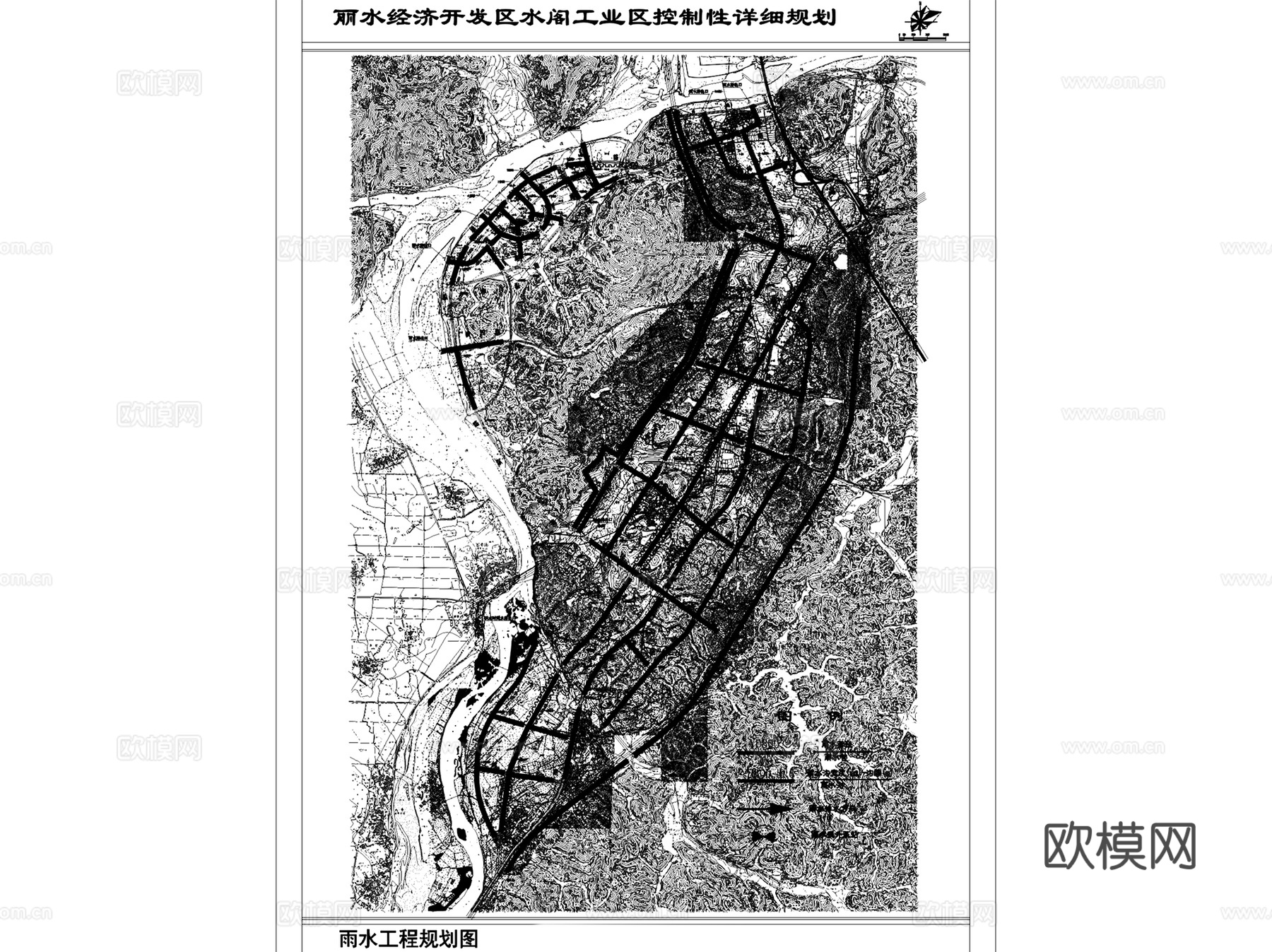 丽水水阁工业区控制性详细规划CAD施工图全套cad施工图