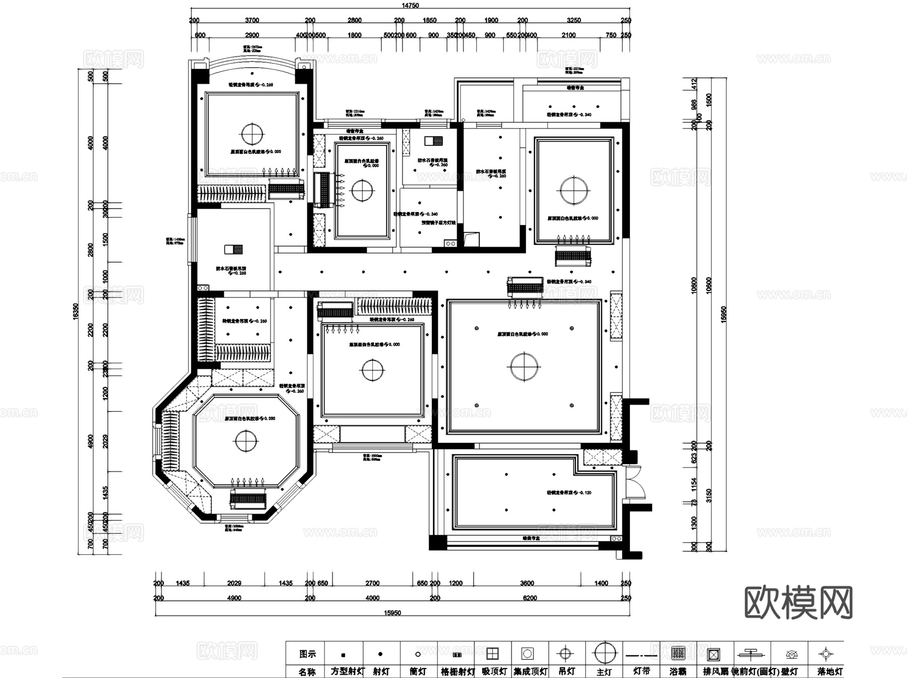 君临新城1706住宅室内家装CAD施工图全套cad施工图