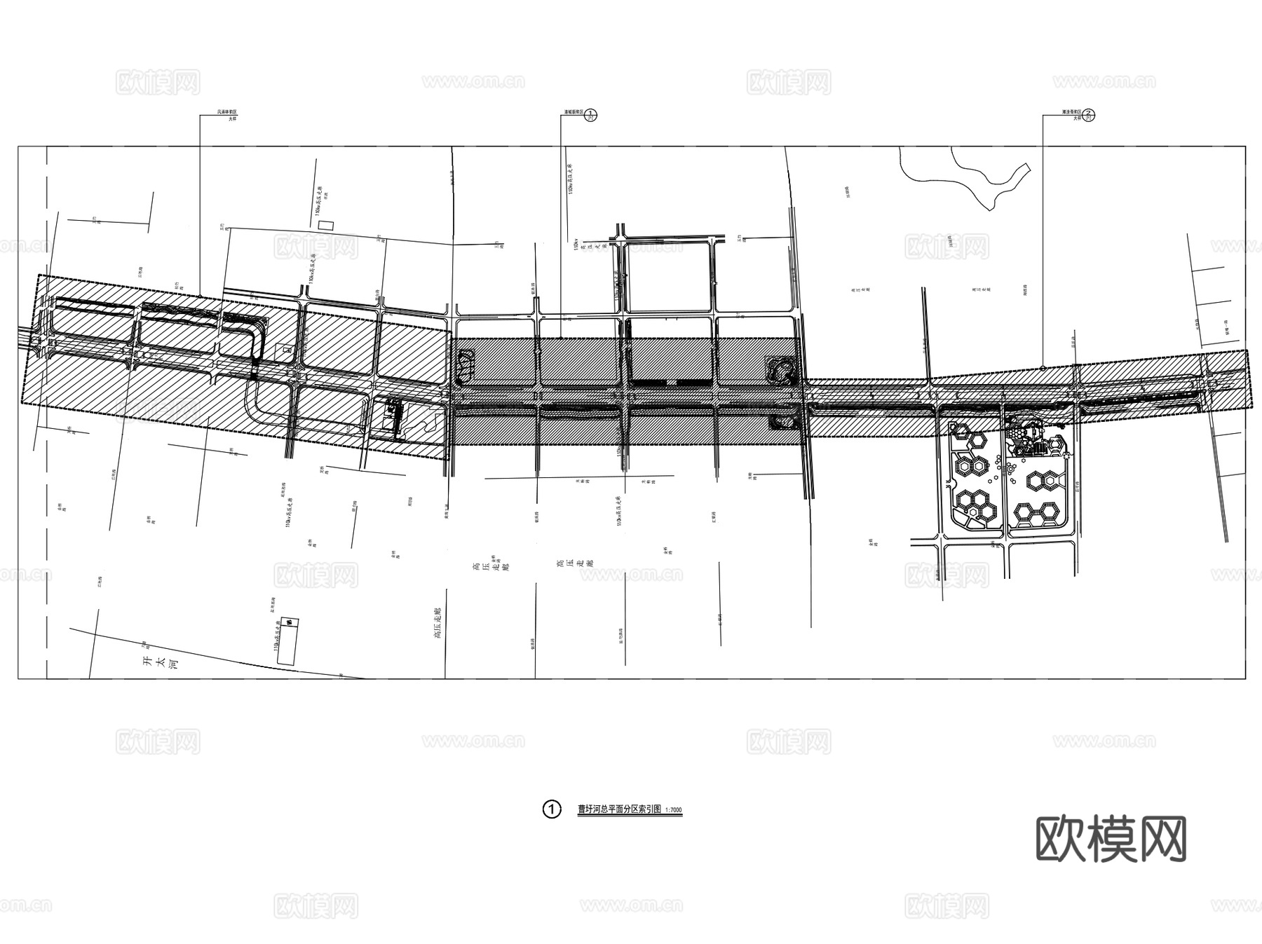 连云港曹圩河道路景观绿化带CAD施工图全套cad施工图