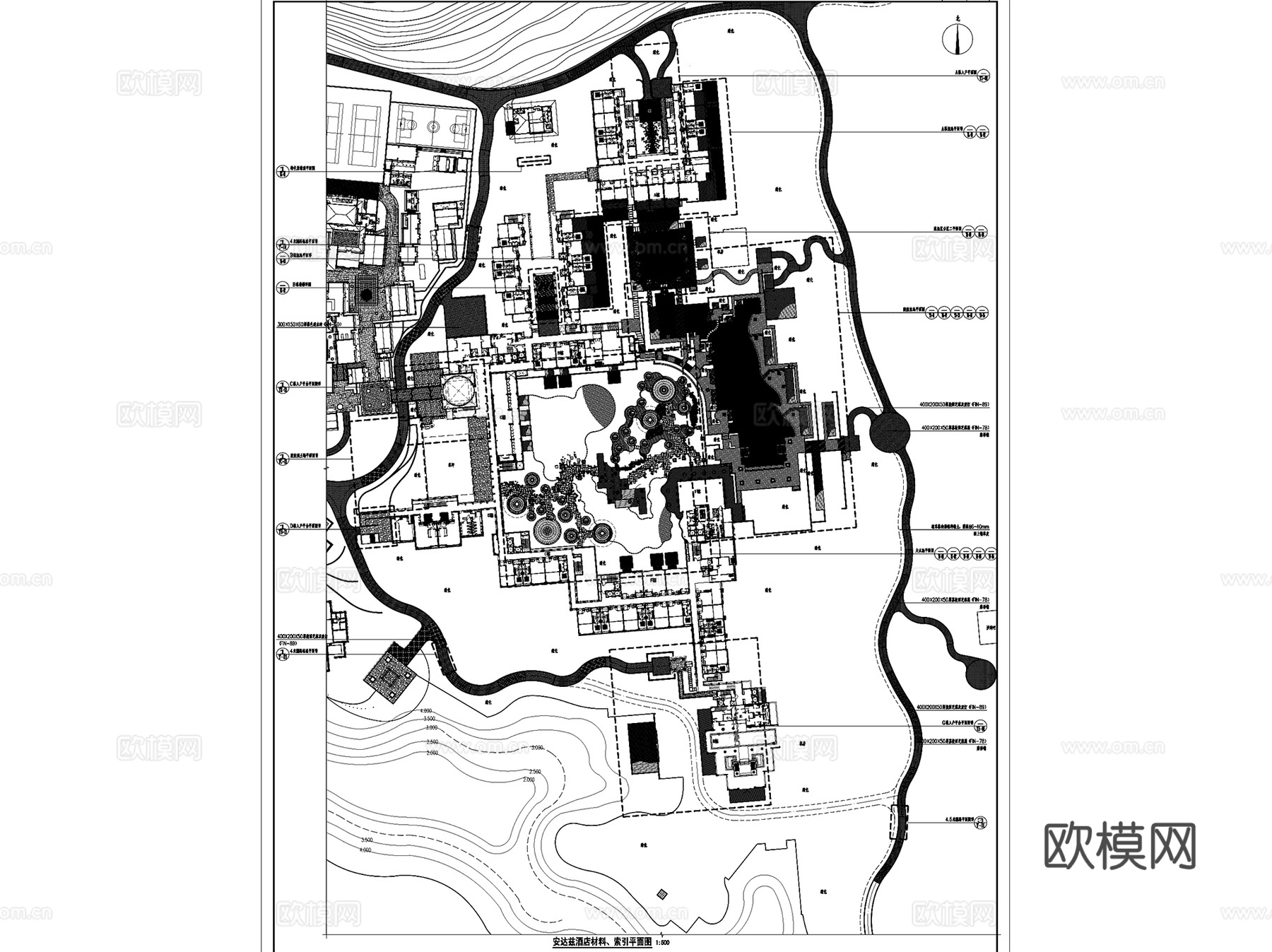 三亚太阳湾安达兹村酒店景观CAD施工图全套cad施工图
