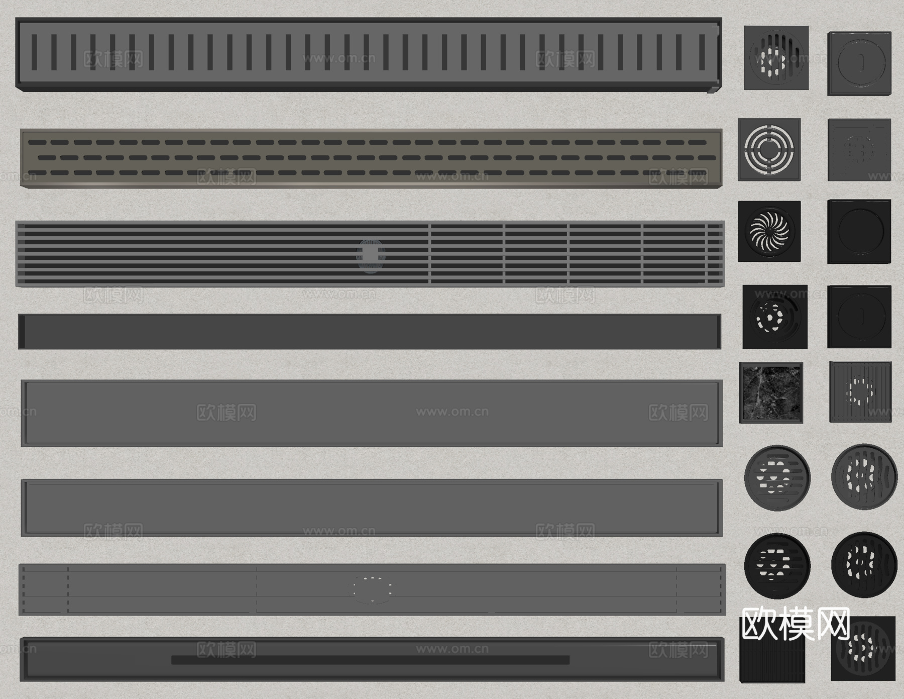 现代地漏 不锈钢地漏su模型