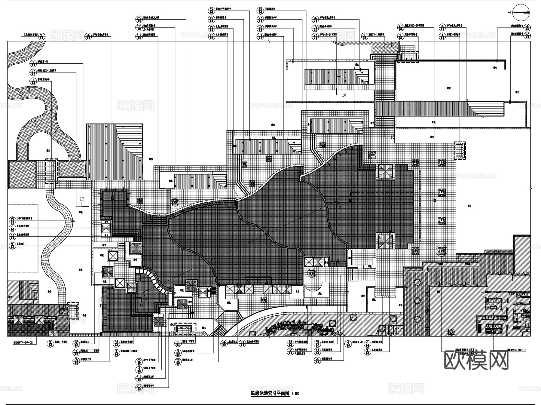 三亚太阳湾安达兹村酒店景观CAD施工图全套cad施工图