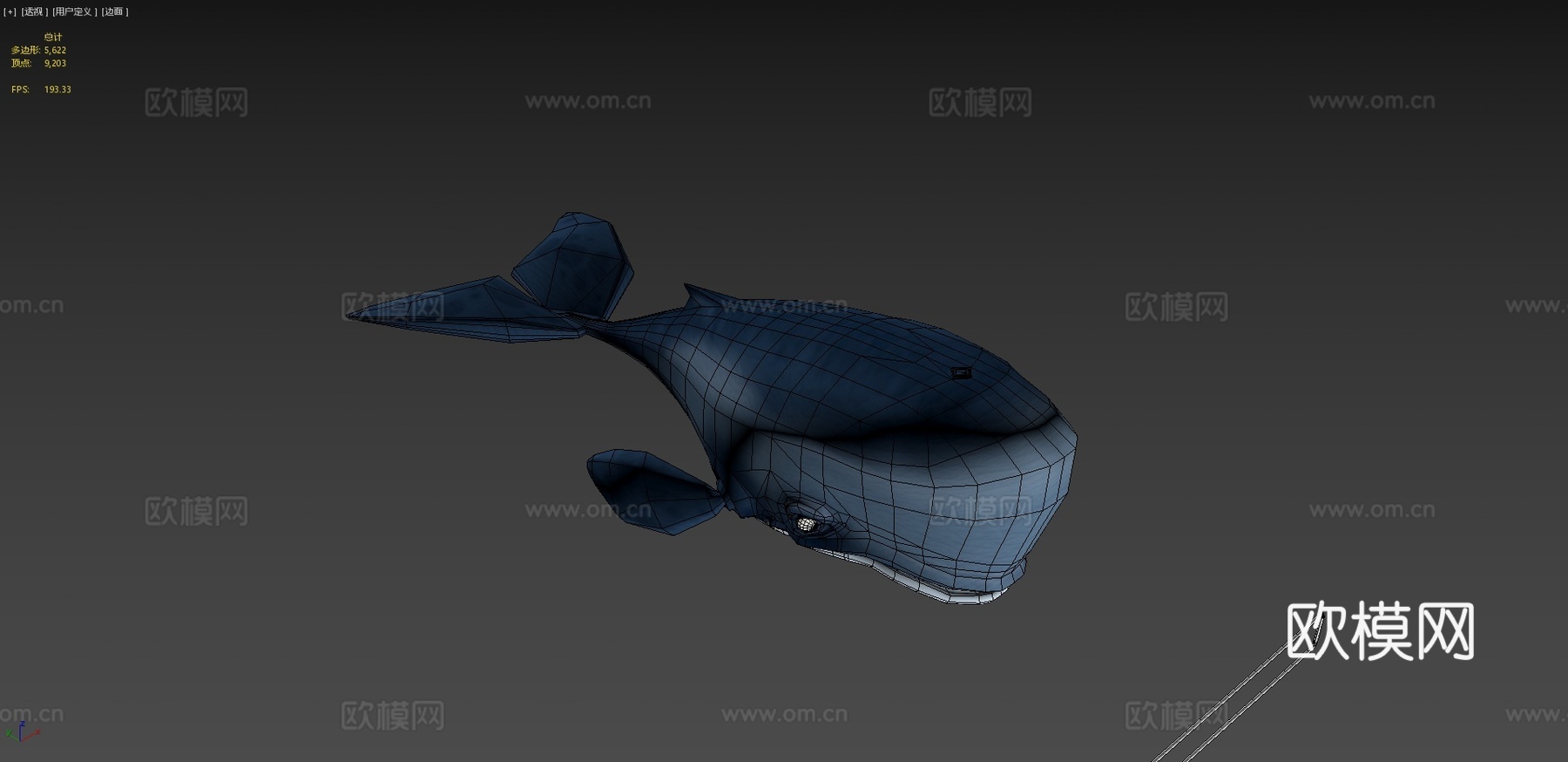 巴莱亚鲸鱼-匹诺曹寓言3d模型下载（渲染图4）