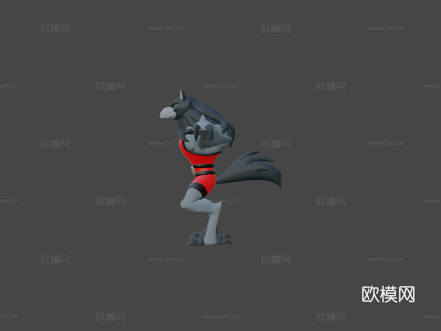 闪电狼人3d模型下载（渲染图5）