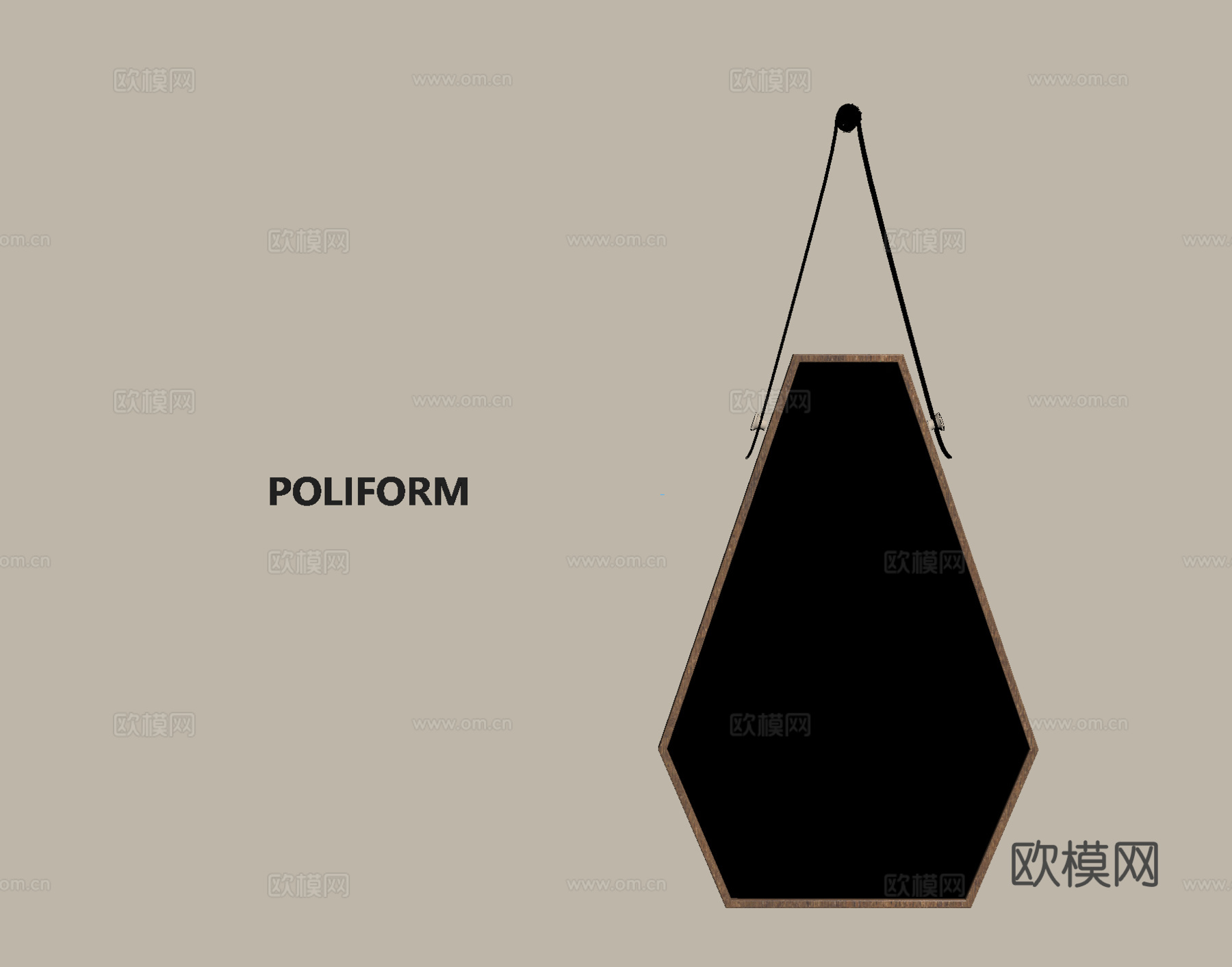 现代镜子 异形镜 装饰镜su模型