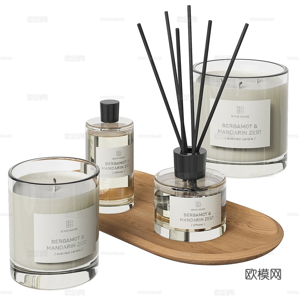 现代 Soho 家居香薰套装3d模型下载（渲染图2）