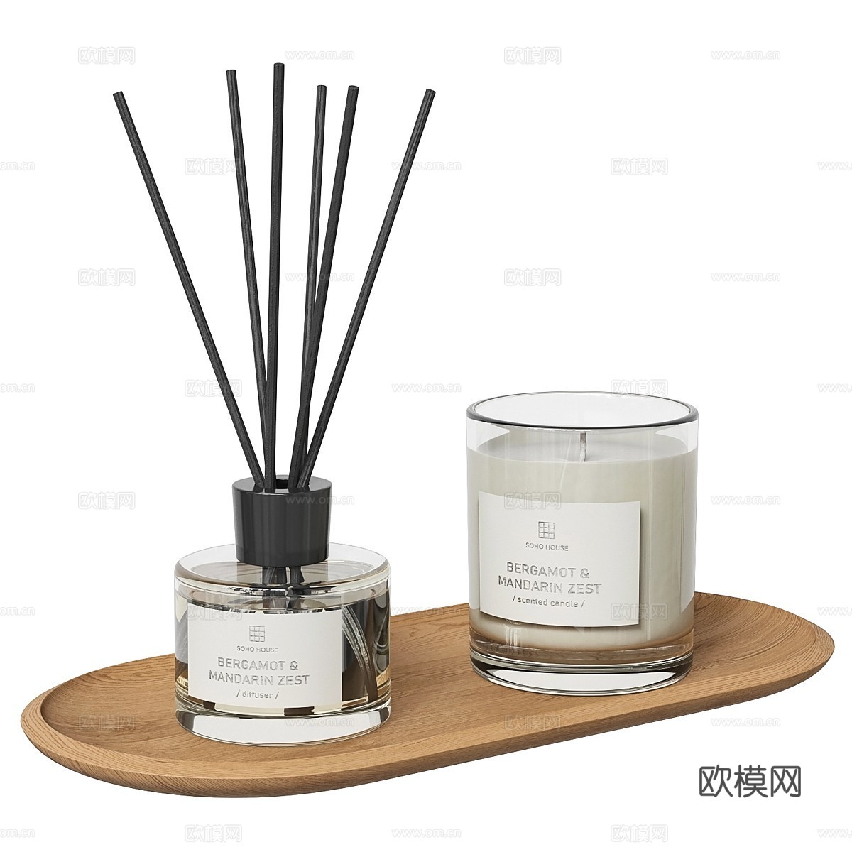 现代 Soho 家居香薰套装3d模型下载（渲染图4）