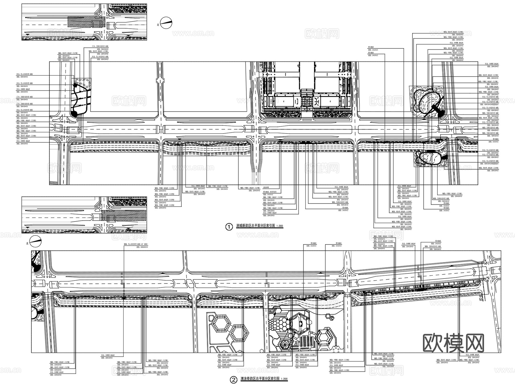 连云港曹圩河道路景观绿化带CAD施工图全套cad施工图