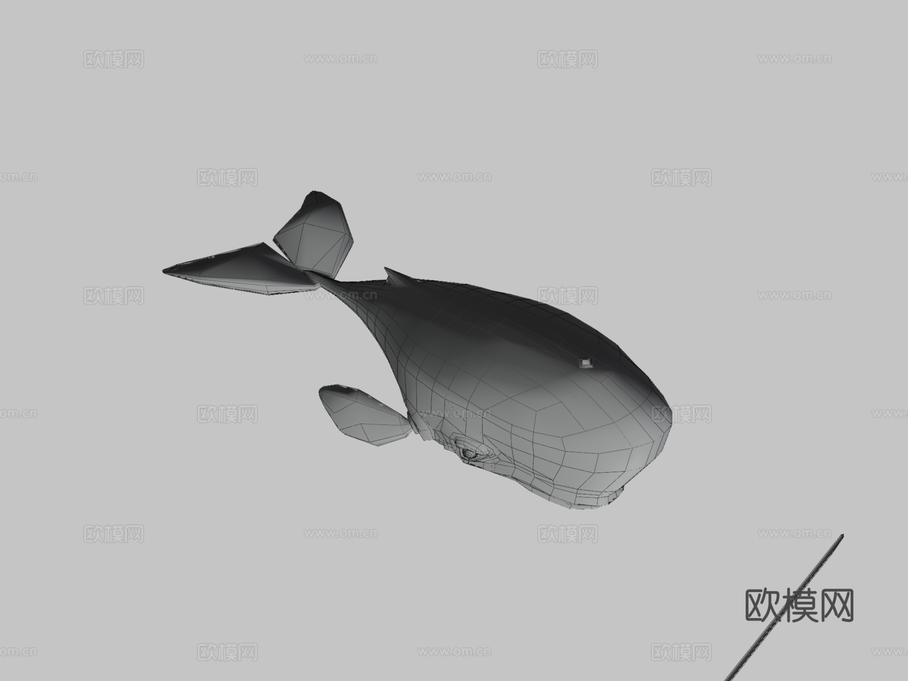 巴莱亚鲸鱼-匹诺曹寓言3d模型下载（渲染图3）