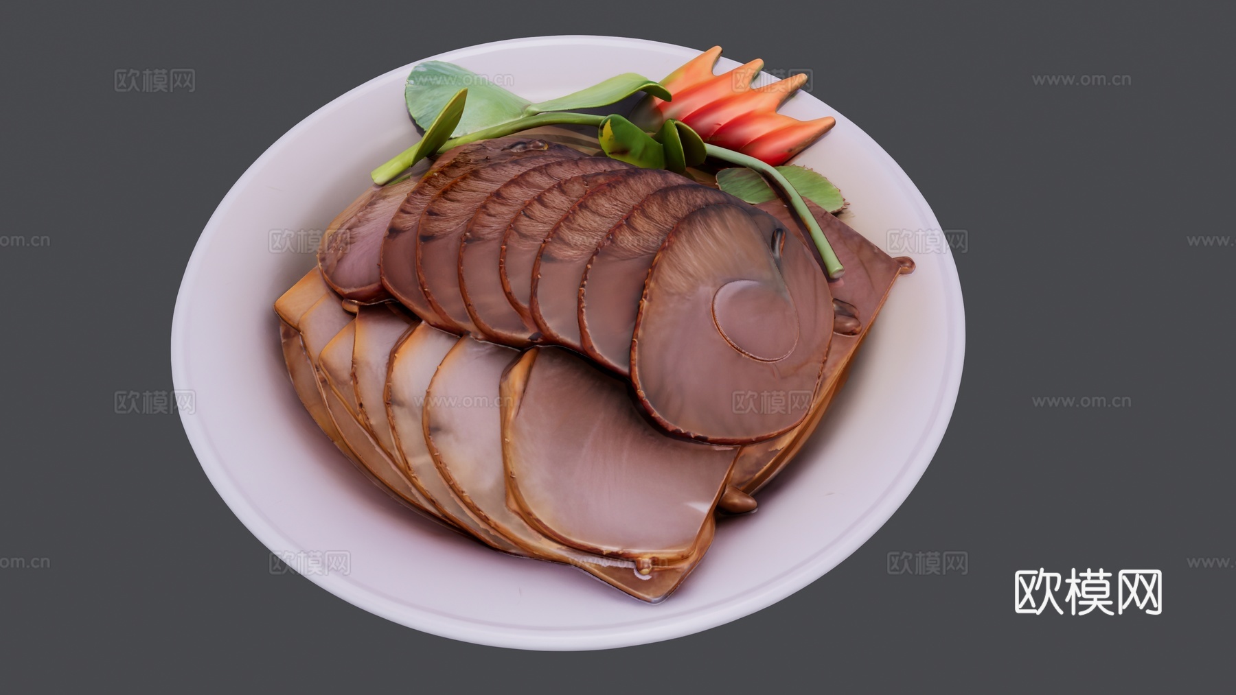 一盘五香水煮牛肉su模型