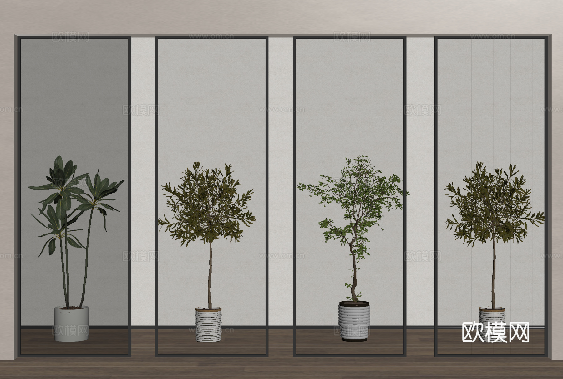 现代玻璃隔断 长虹玻璃隔断  玻璃砖隔断屏风su模型