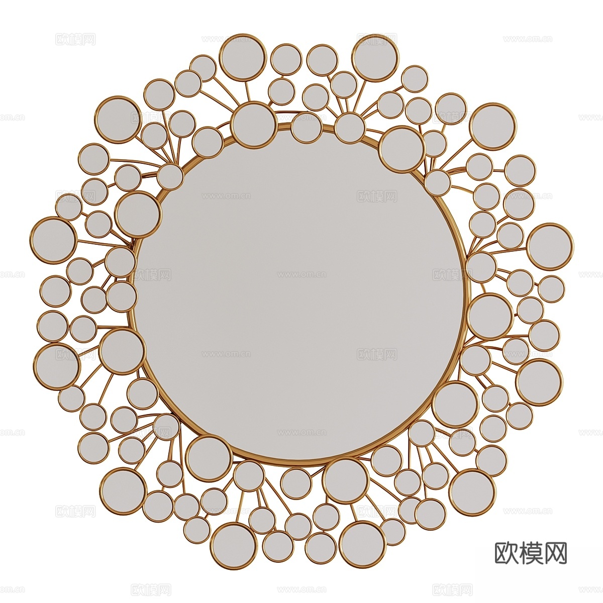 壁挂式圆形日落玫瑰镜3d模型下载