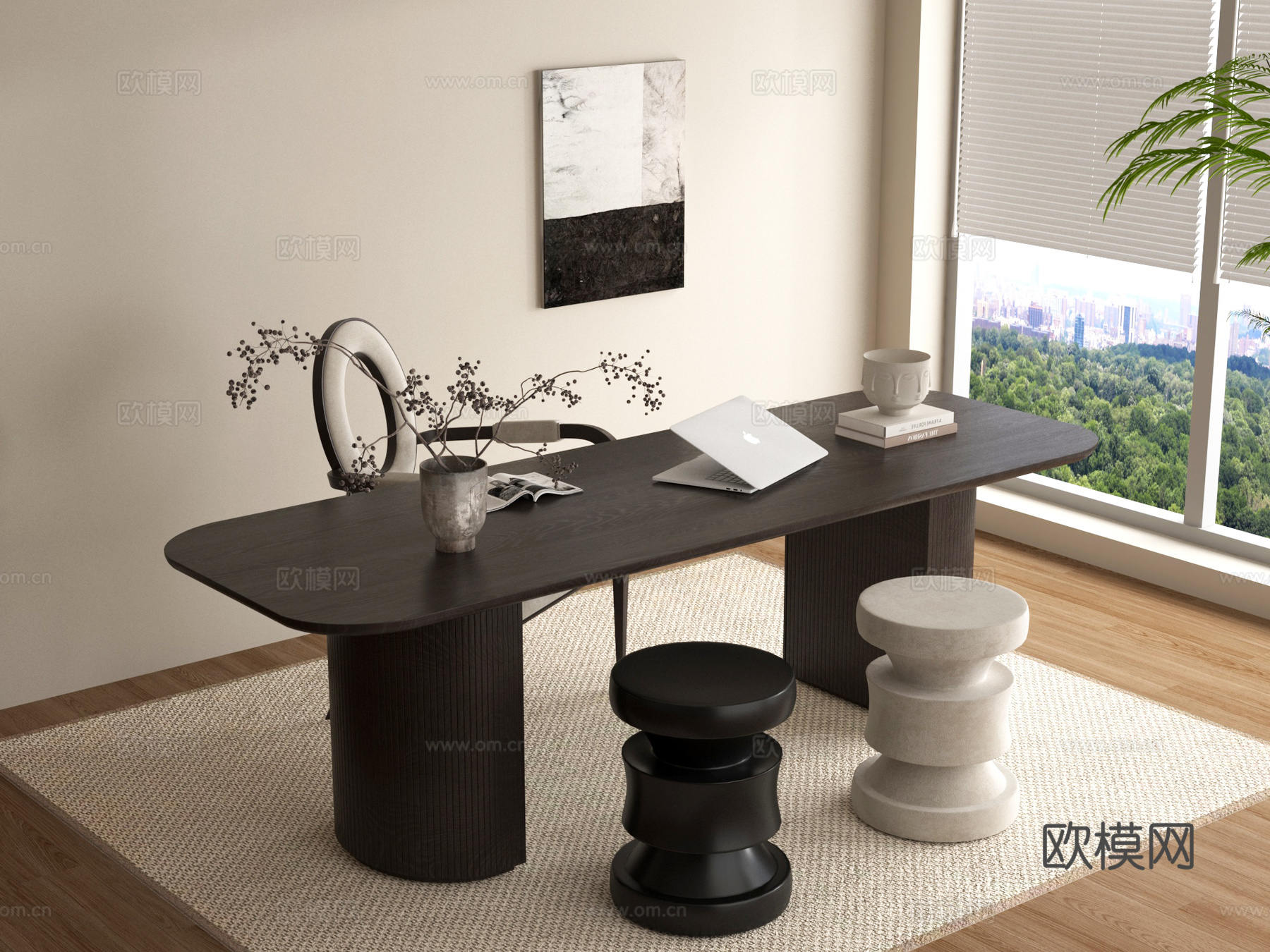 现代办公桌椅 经理桌椅  休闲桌椅 接待桌椅3d模型下载