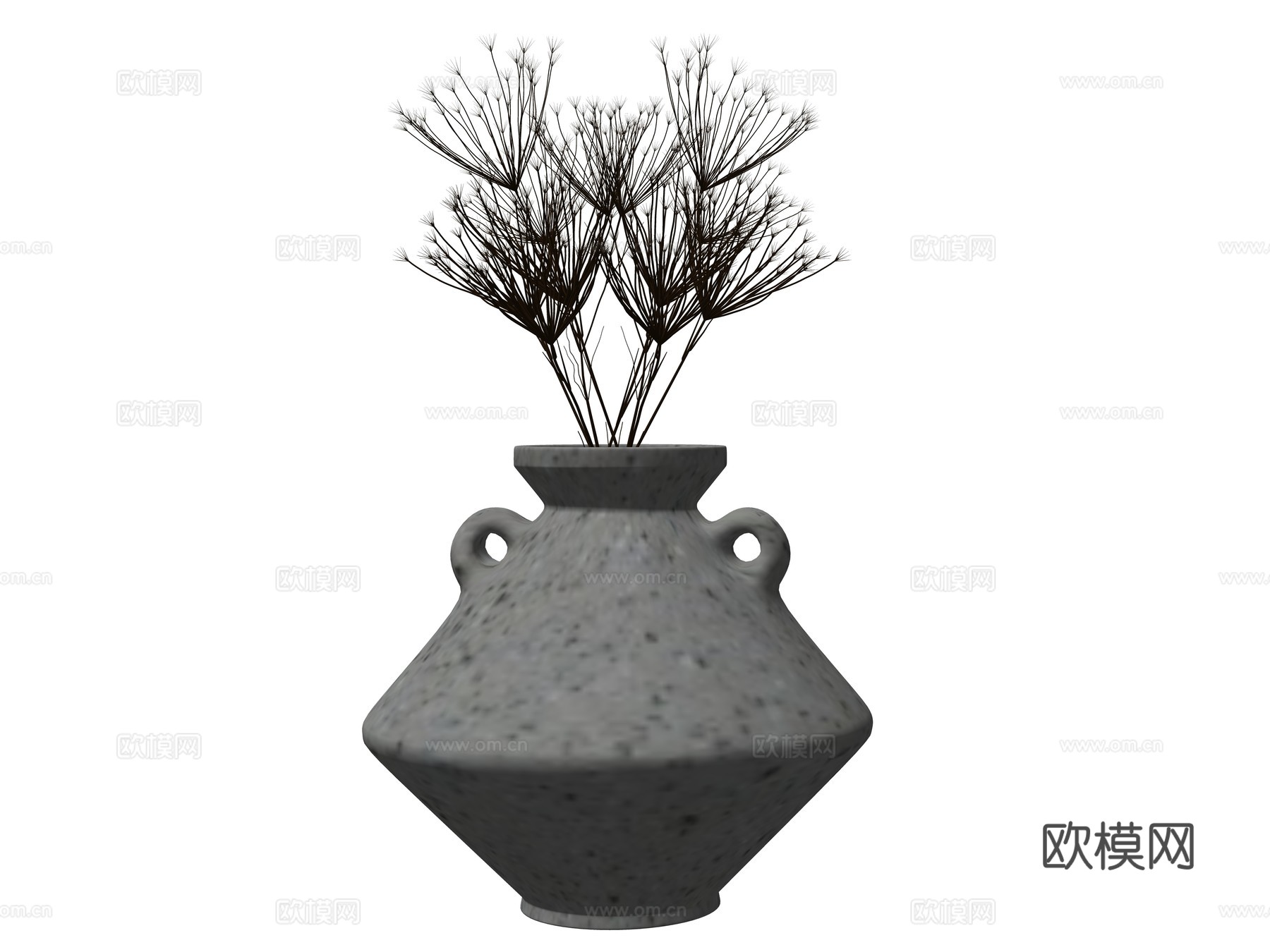 侘寂风植物装饰摆件su模型su模型