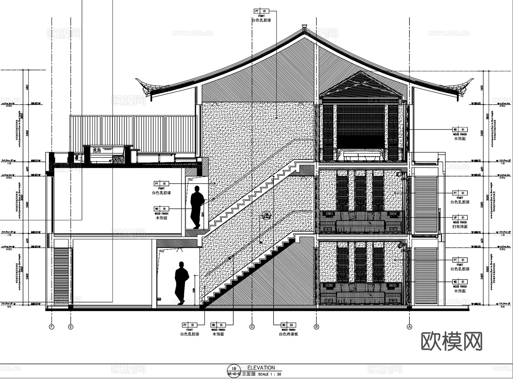 丽江复华度世界4#别墅室内装饰CAD施工图全套cad施工图