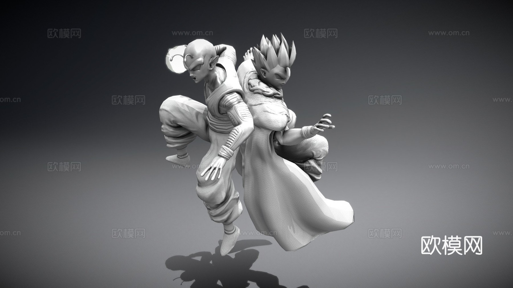 悟饭与短笛龙珠超超级英雄3d模型下载（渲染图1）