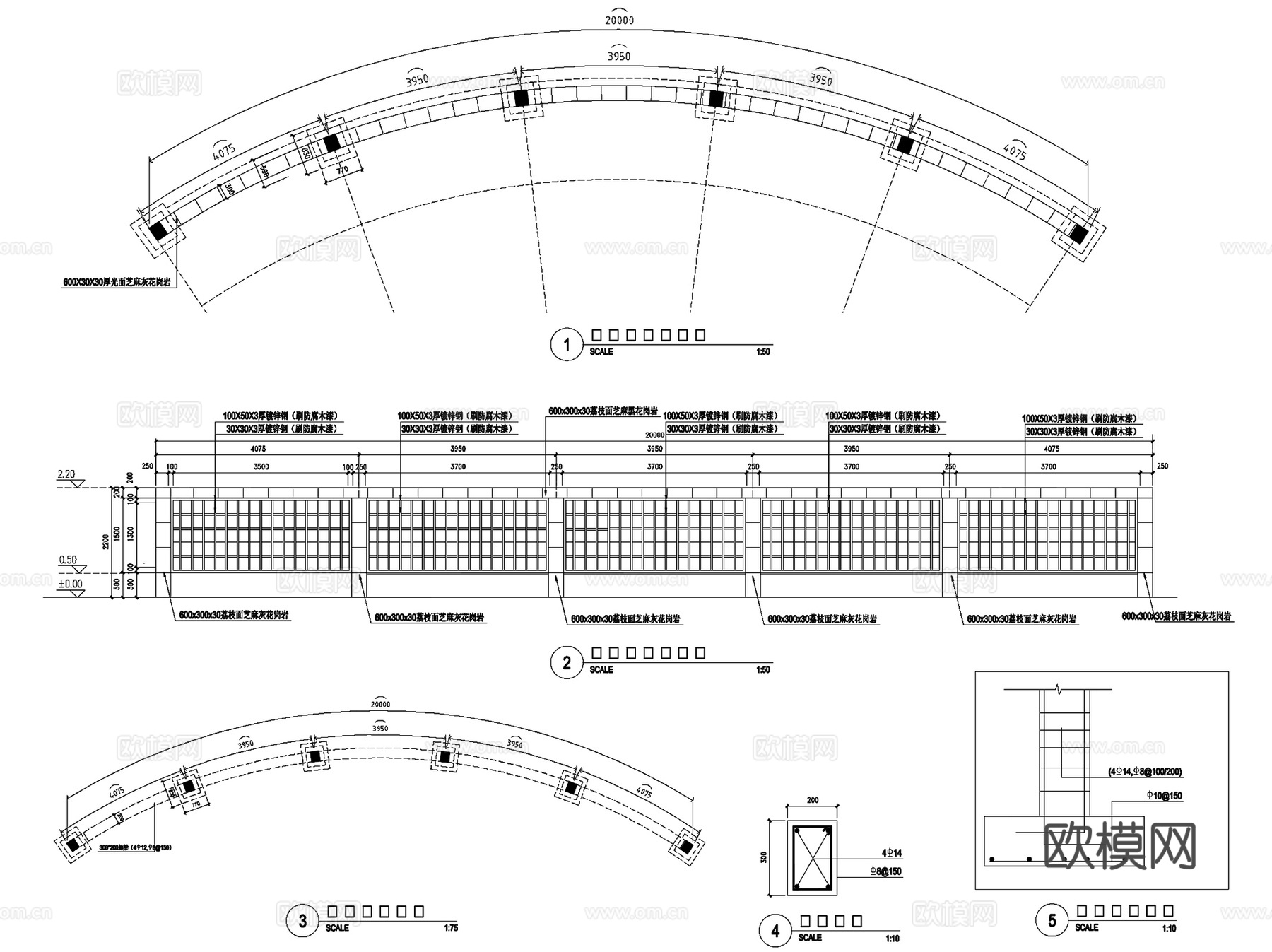 宁乡伪江沿江风光带西岸公园景观CAD施工图全套cad施工图