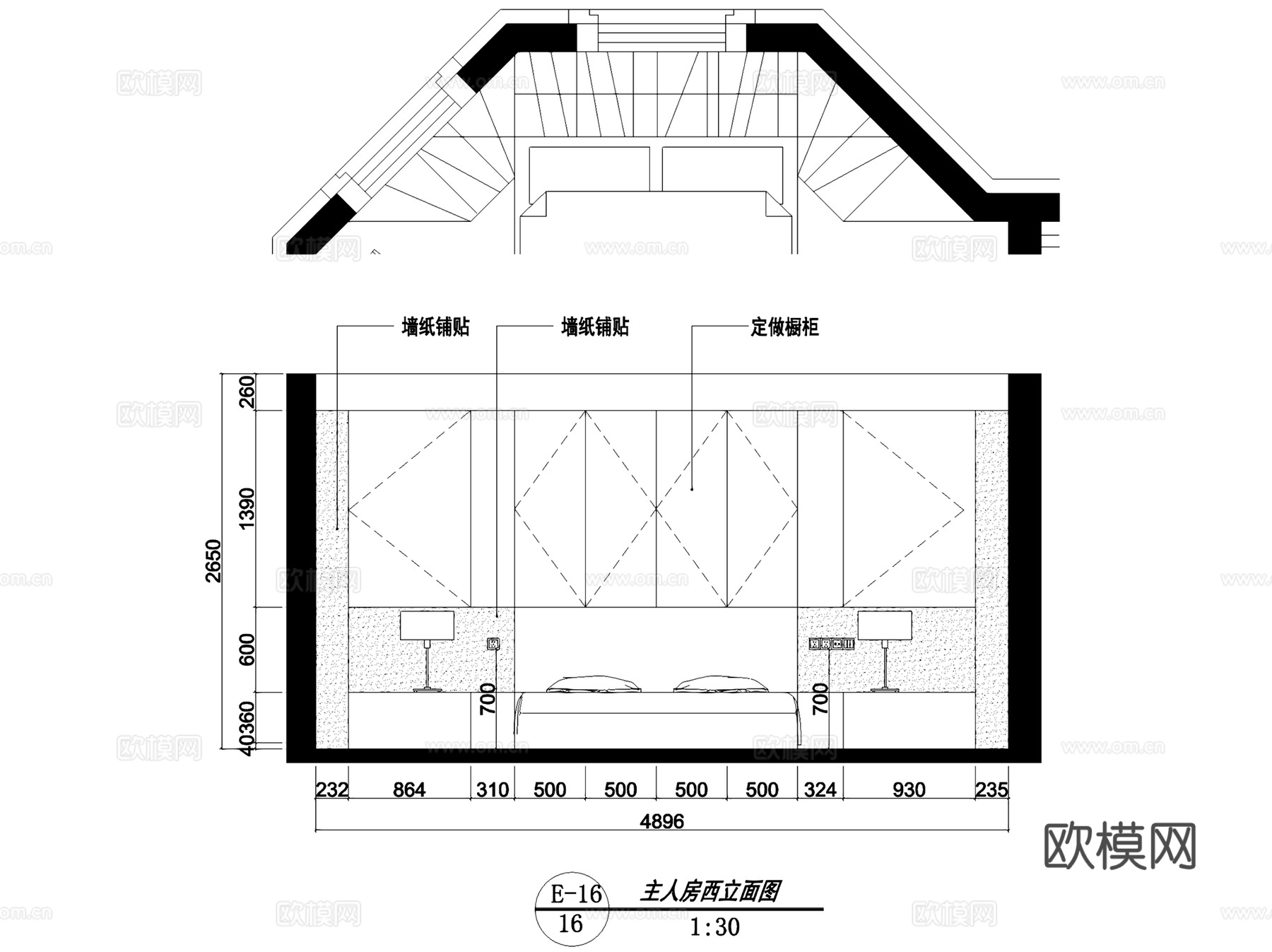 君临新城1806住宅室内家装CAD施工图全套cad施工图