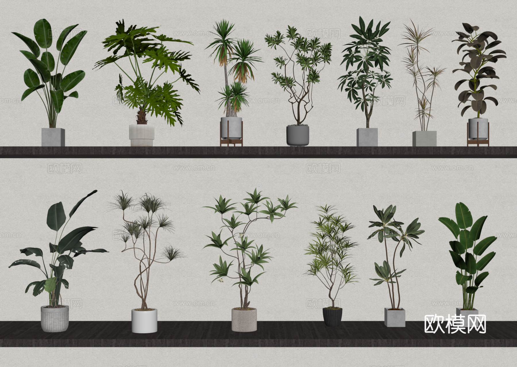 家居绿植组合 盆栽绿植 植物盆栽su模型