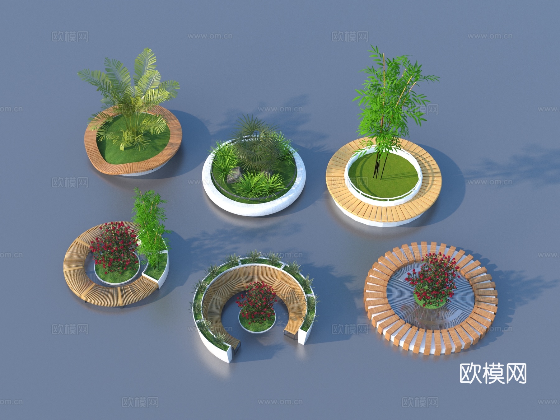 树池 坐凳 树池花坛3d模型下载