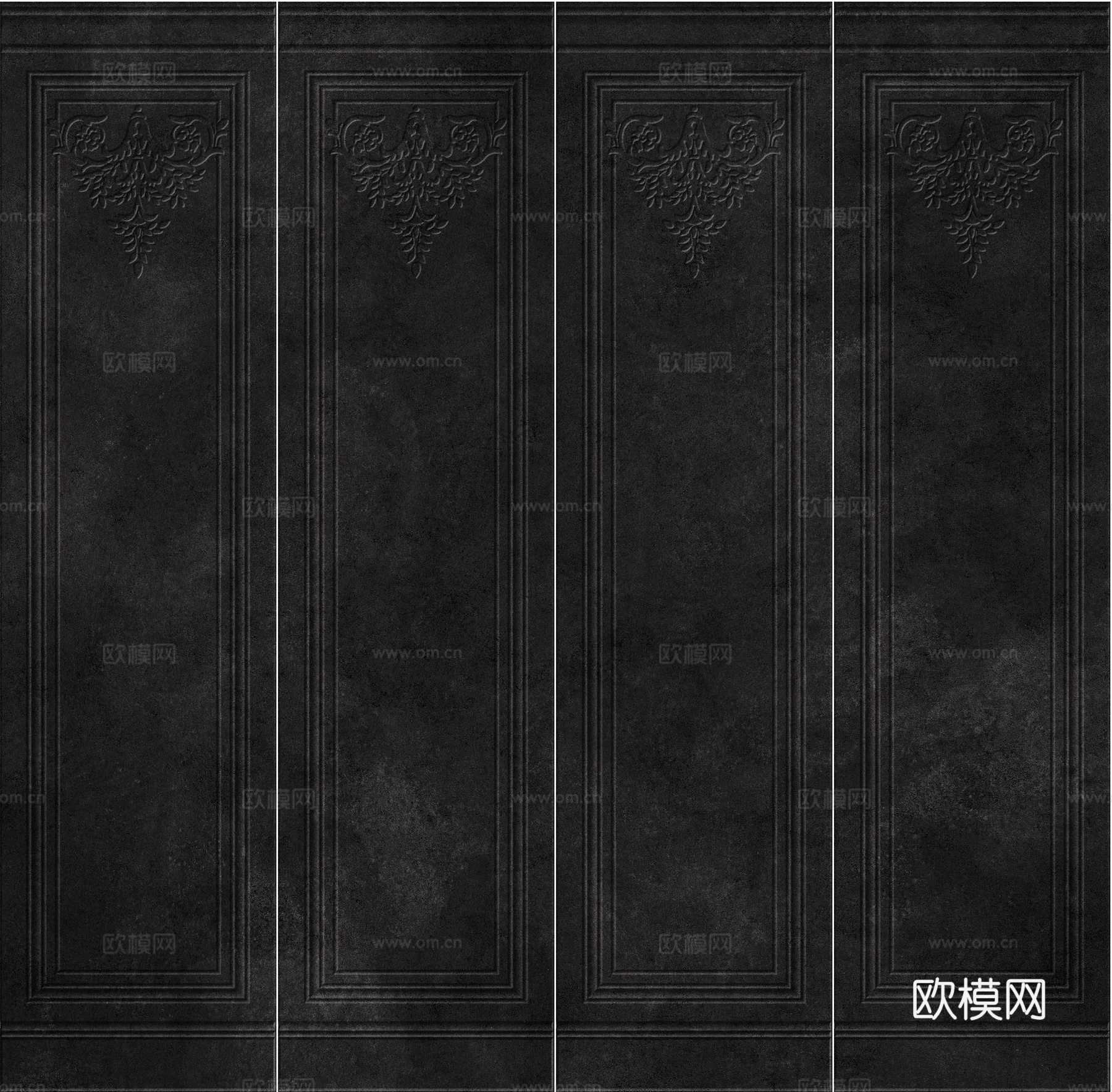 法式复古仿古黑色花纹下墙砖