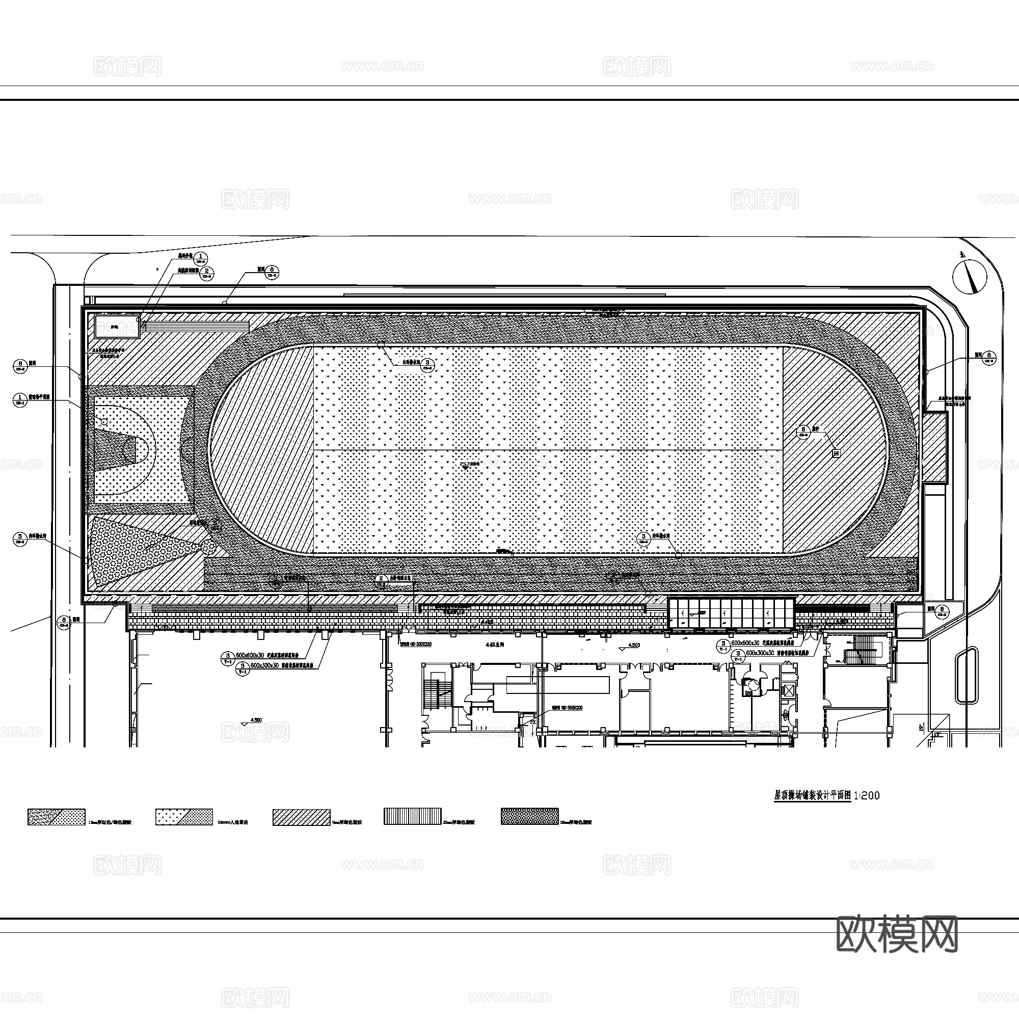 青岛宁夏路小学校园景观CAD施工图全套+文本cad施工图