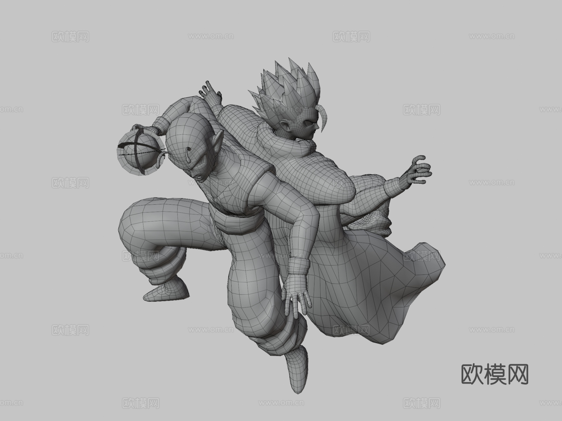 悟饭与短笛龙珠超超级英雄3d模型下载（渲染图3）