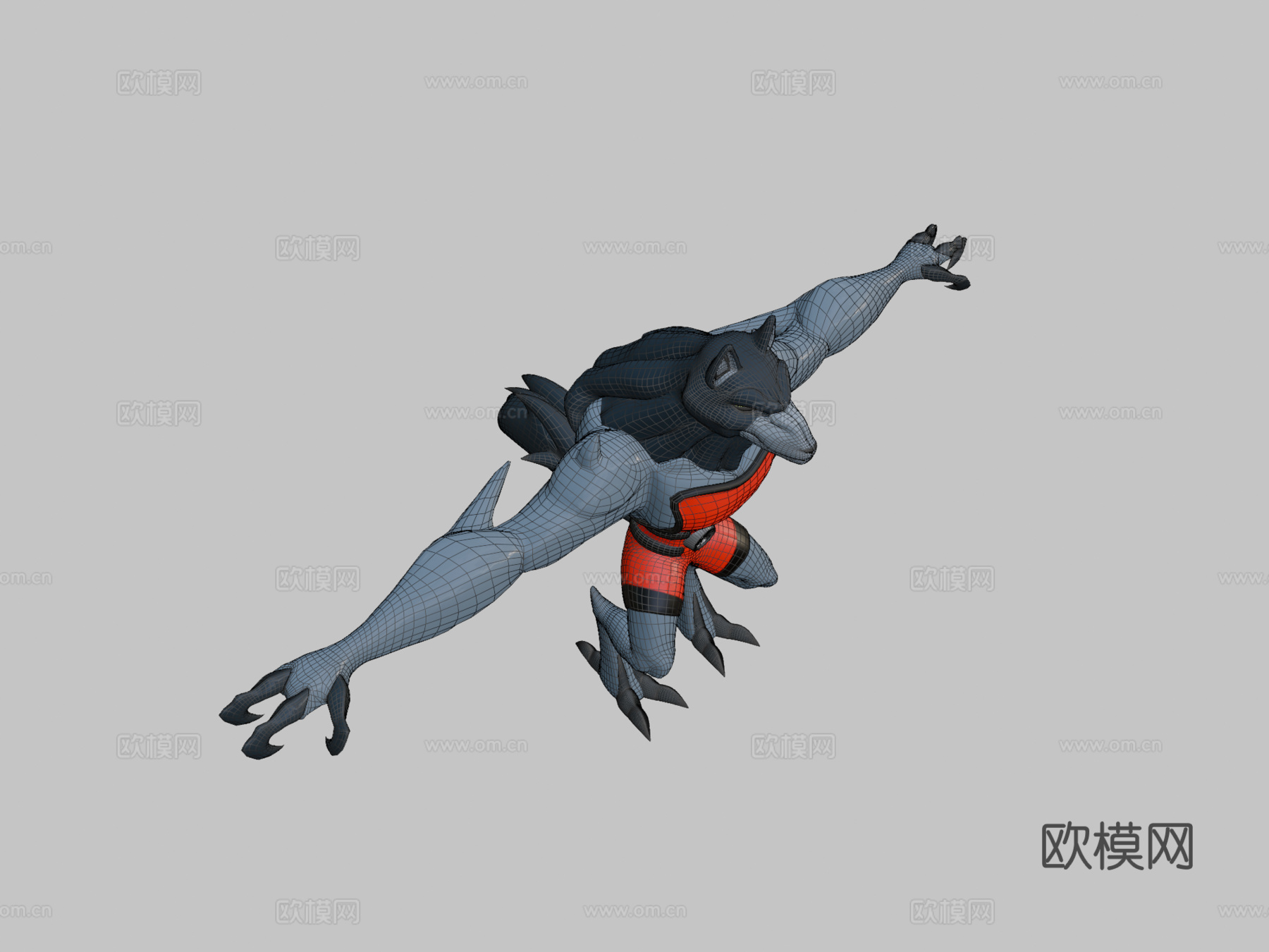闪电狼人3d模型下载（渲染图2）