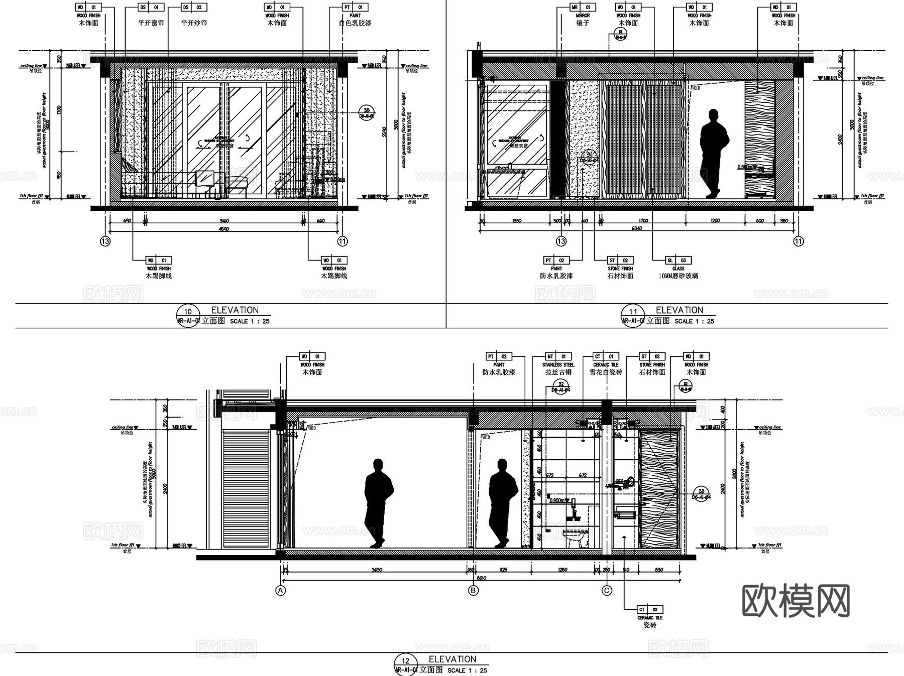 丽江复华度世界4#别墅室内装饰CAD施工图全套cad施工图