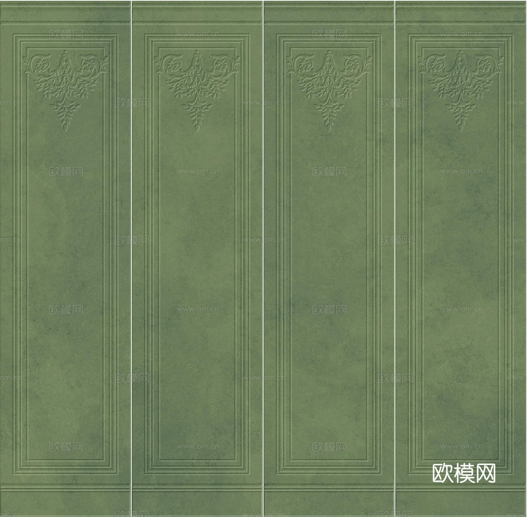法式复古仿古绿色花纹下墙砖