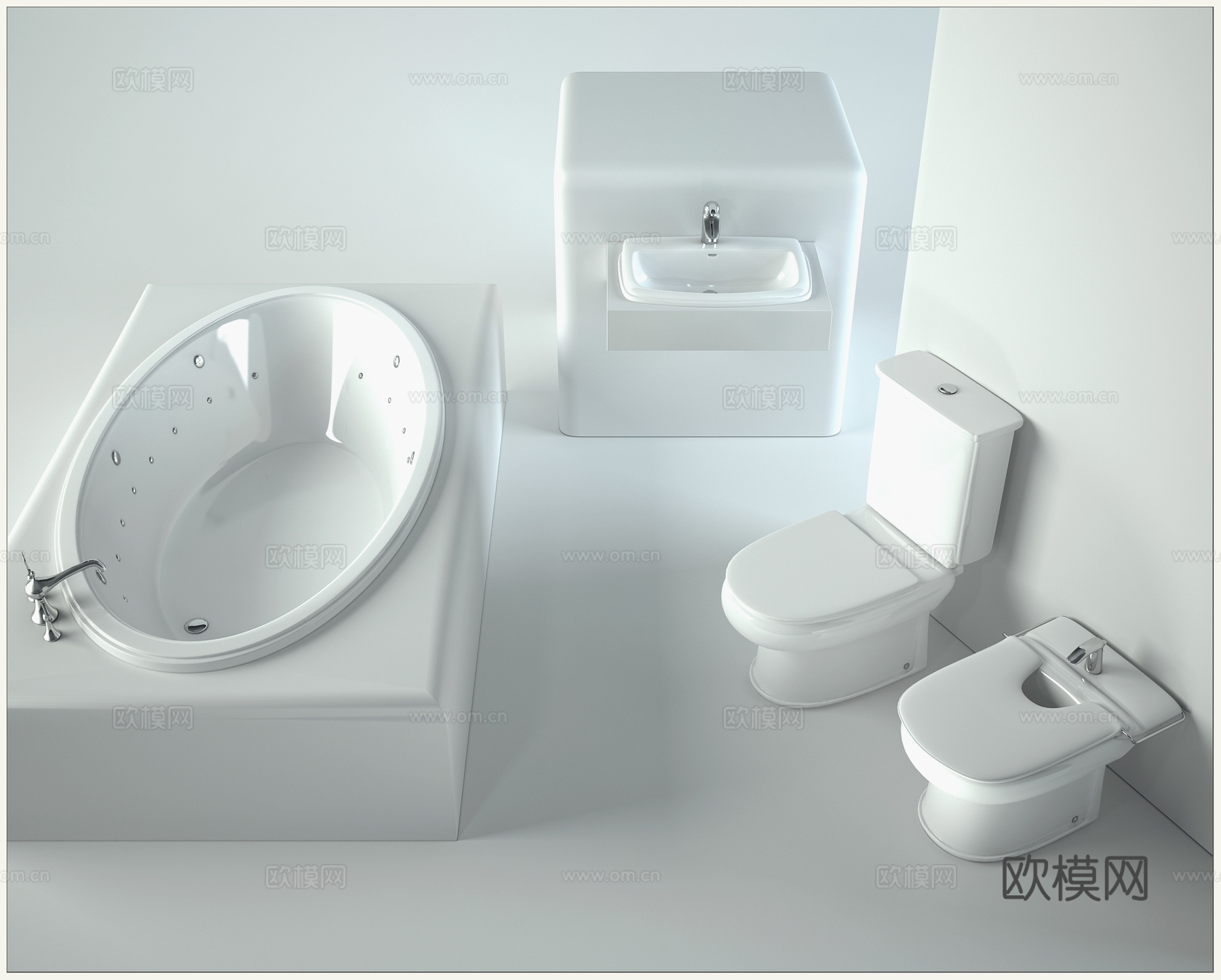 浴缸 马桶免费3d模型