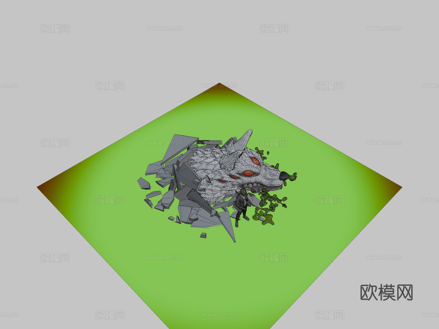 早川秋。电锯人。粉丝艺术3d模型下载（渲染图2）