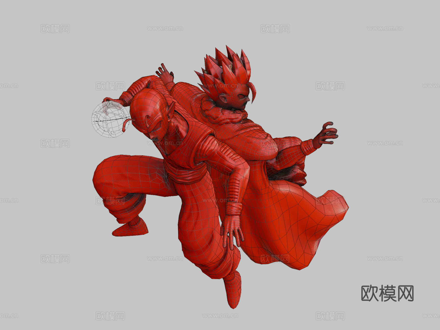 悟饭与短笛龙珠超超级英雄3d模型下载（渲染图2）