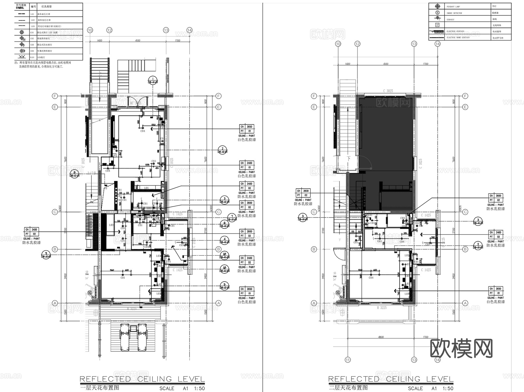 丽江复华度世界4#别墅室内装饰CAD施工图全套cad施工图
