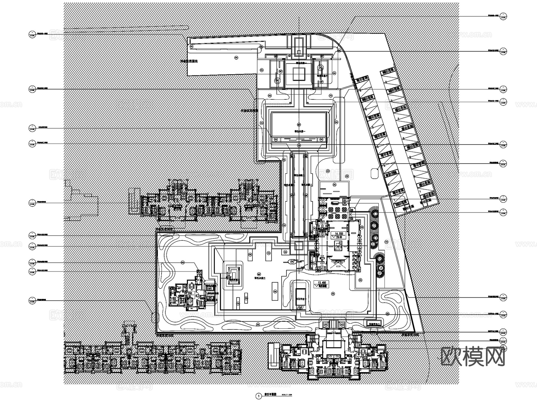 南京旭辉铂悦秦淮展示区示范区景观CAD施工图全套+SU+文本cad施工图