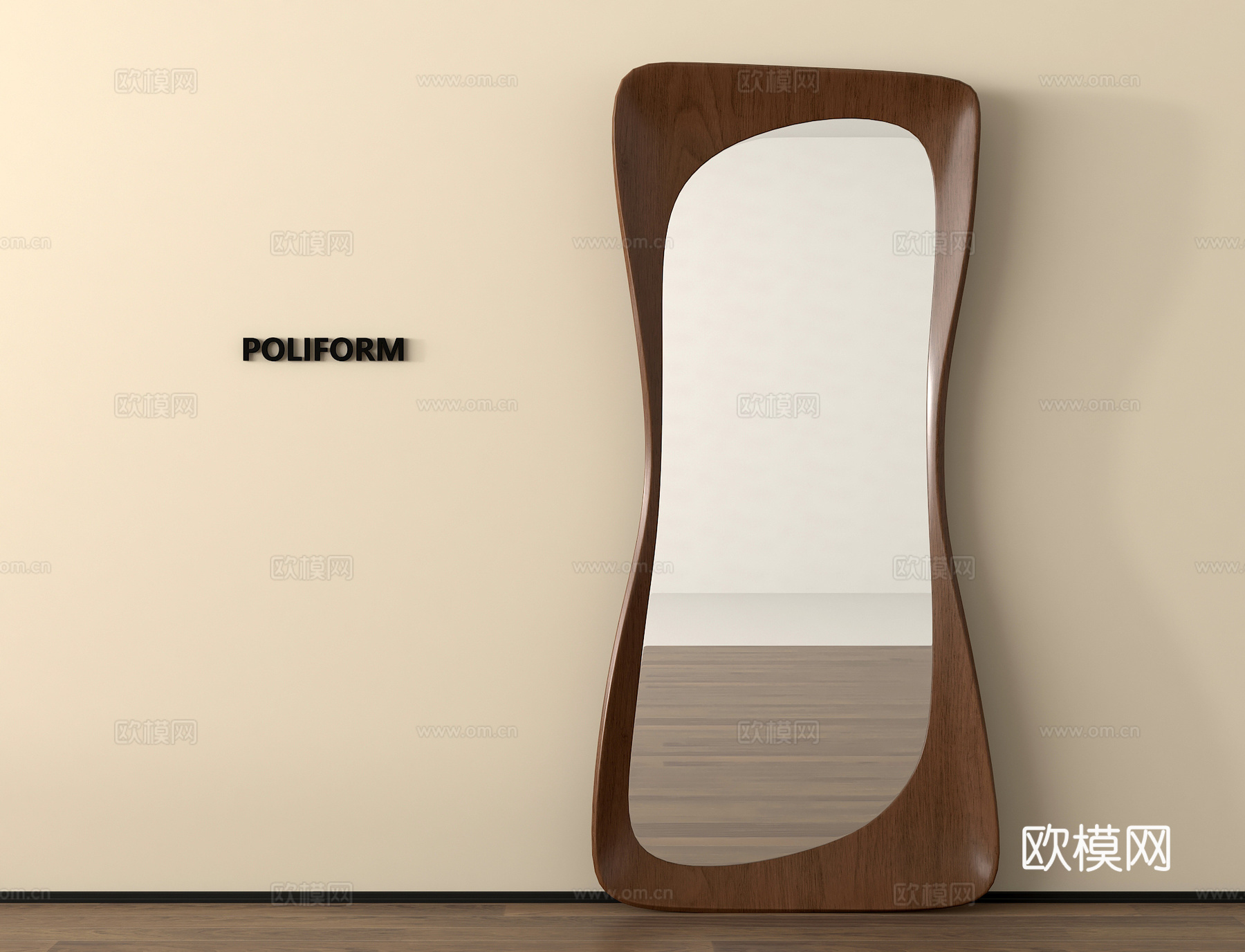 中古镜子 落地镜 穿衣镜 异形镜3d模型下载