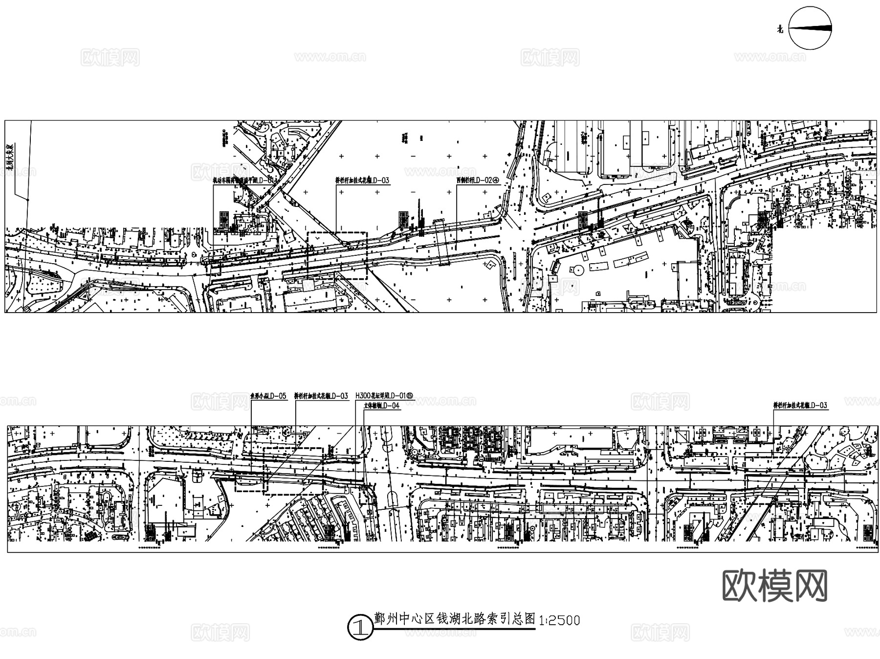 宁波前湖北路道路景观提升CAD施工图全套cad施工图