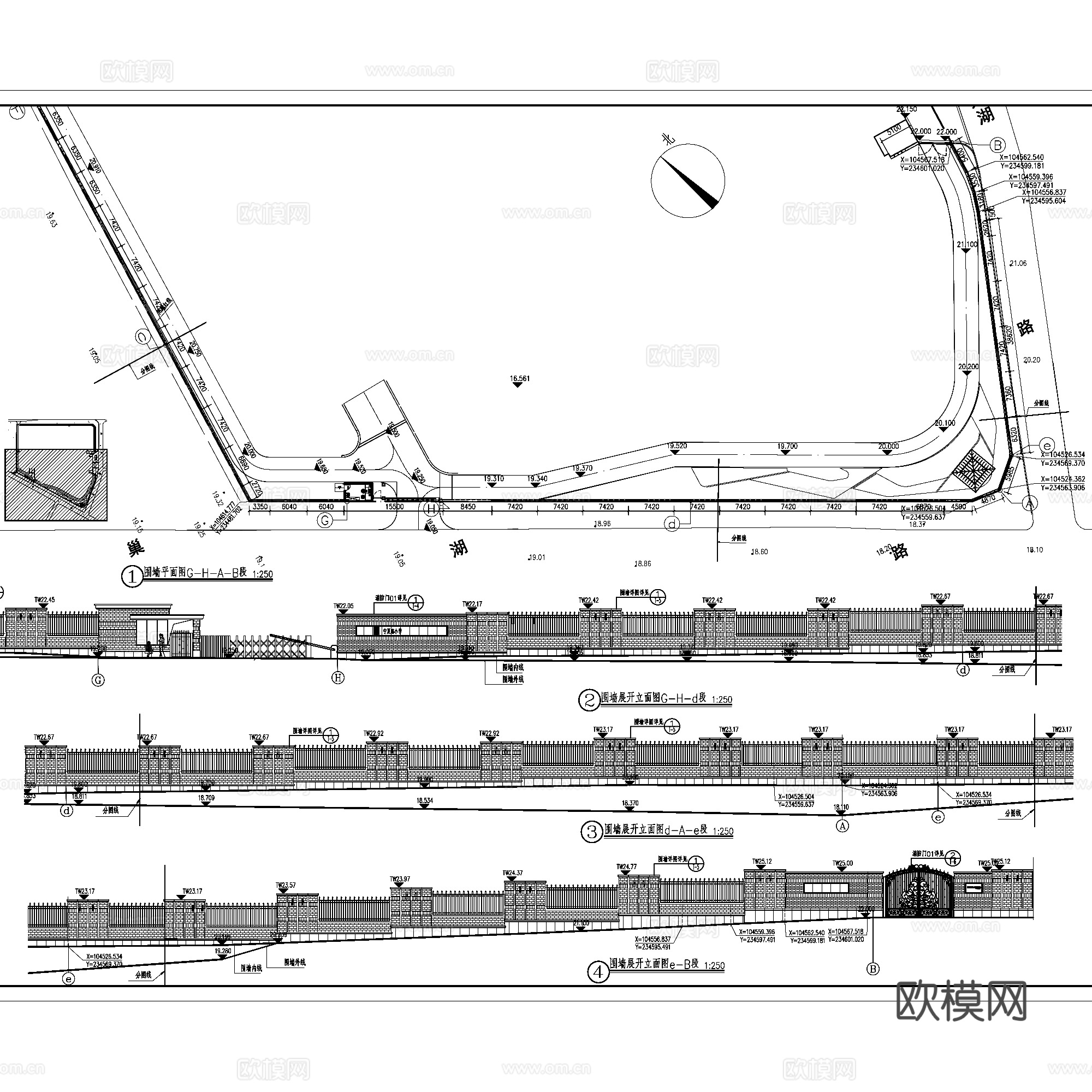 青岛宁夏路小学校园景观CAD施工图全套+文本cad施工图