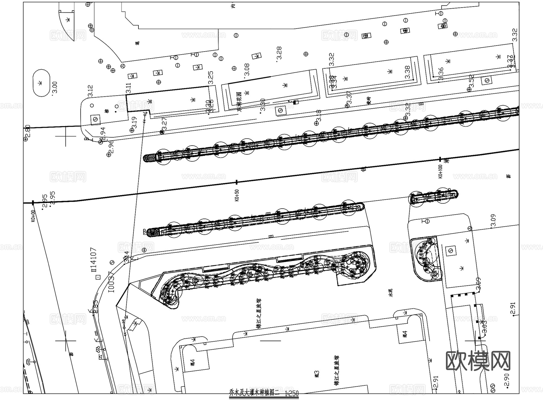 宁波前湖北路道路景观提升CAD施工图全套cad施工图