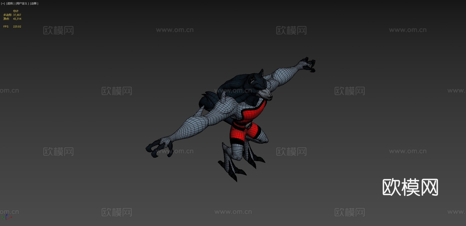 闪电狼人3d模型下载（渲染图4）