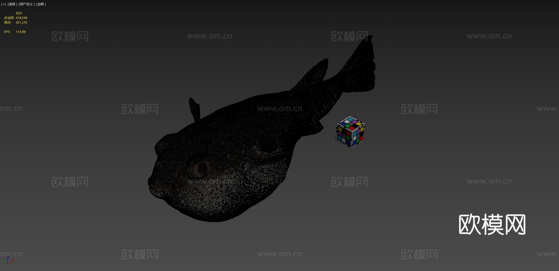 CC0草河豚?草河豚，红鳍东方鲀3d模型下载（渲染图4）