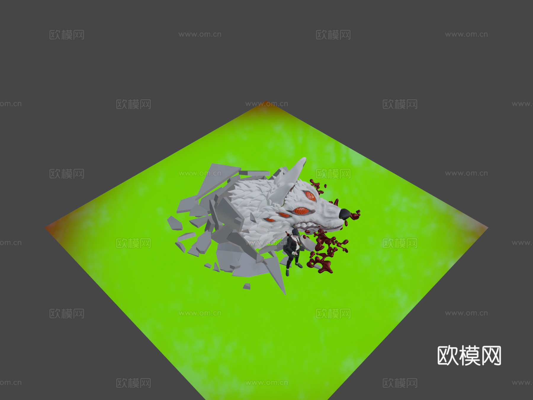 早川秋。电锯人。粉丝艺术3d模型下载（渲染图8）